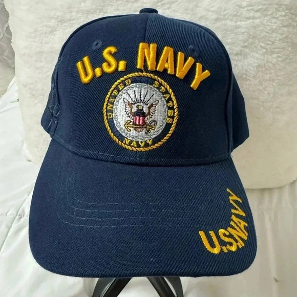JWM Other - U.S. Navy Baseball Hat Unisex Dad Hat Navy Blue Grandpa Hat Embroidered Vintage